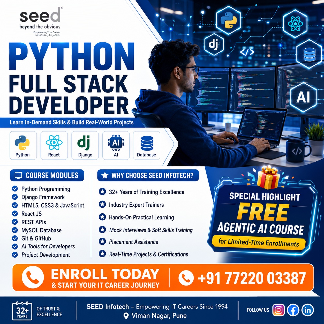Python Full Stack Developer course at SEED Infotech